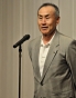 前夜祭では、主催者を代表して株式会社シマノ 取締役 釣具事業部 開発設計部部長　人見康弘が挨拶を。